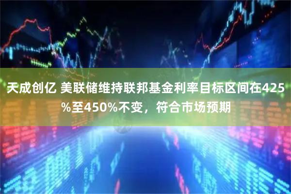 天成创亿 美联储维持联邦基金利率目标区间在425%至450%不变，符合市场预期