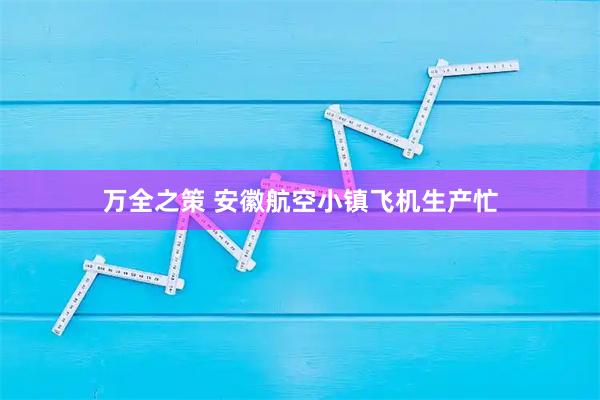 万全之策 安徽航空小镇飞机生产忙